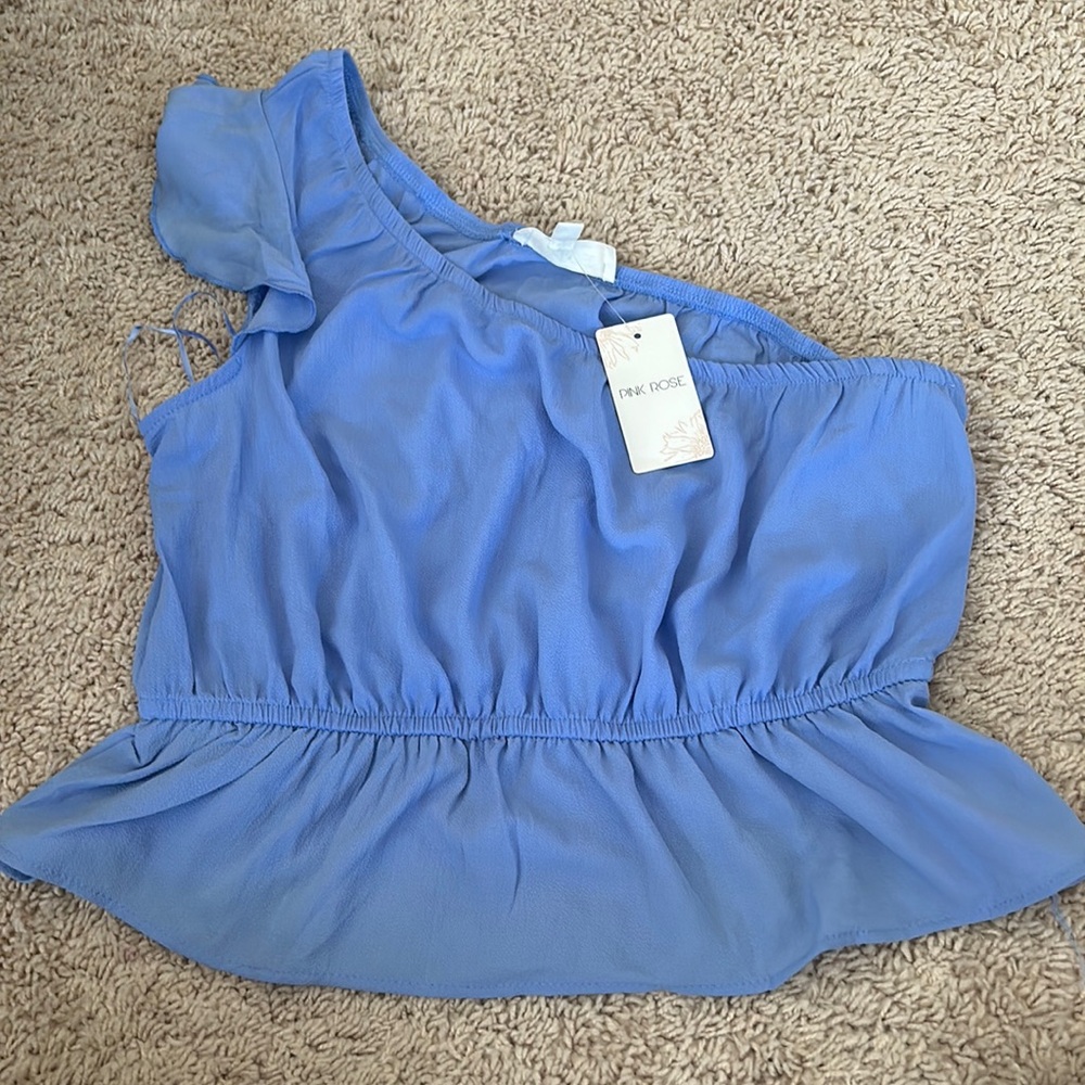 Blue Summer Top PINK ROSE